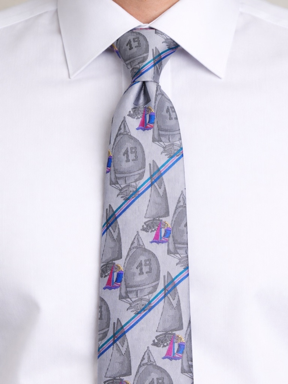 Martin Dingman Vintage Silk Tie Nautical Sailboat Yachting Regatta 90’s